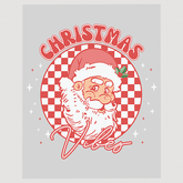 Christmas Vibes Circle Santa Ready to Press DTF Transfer